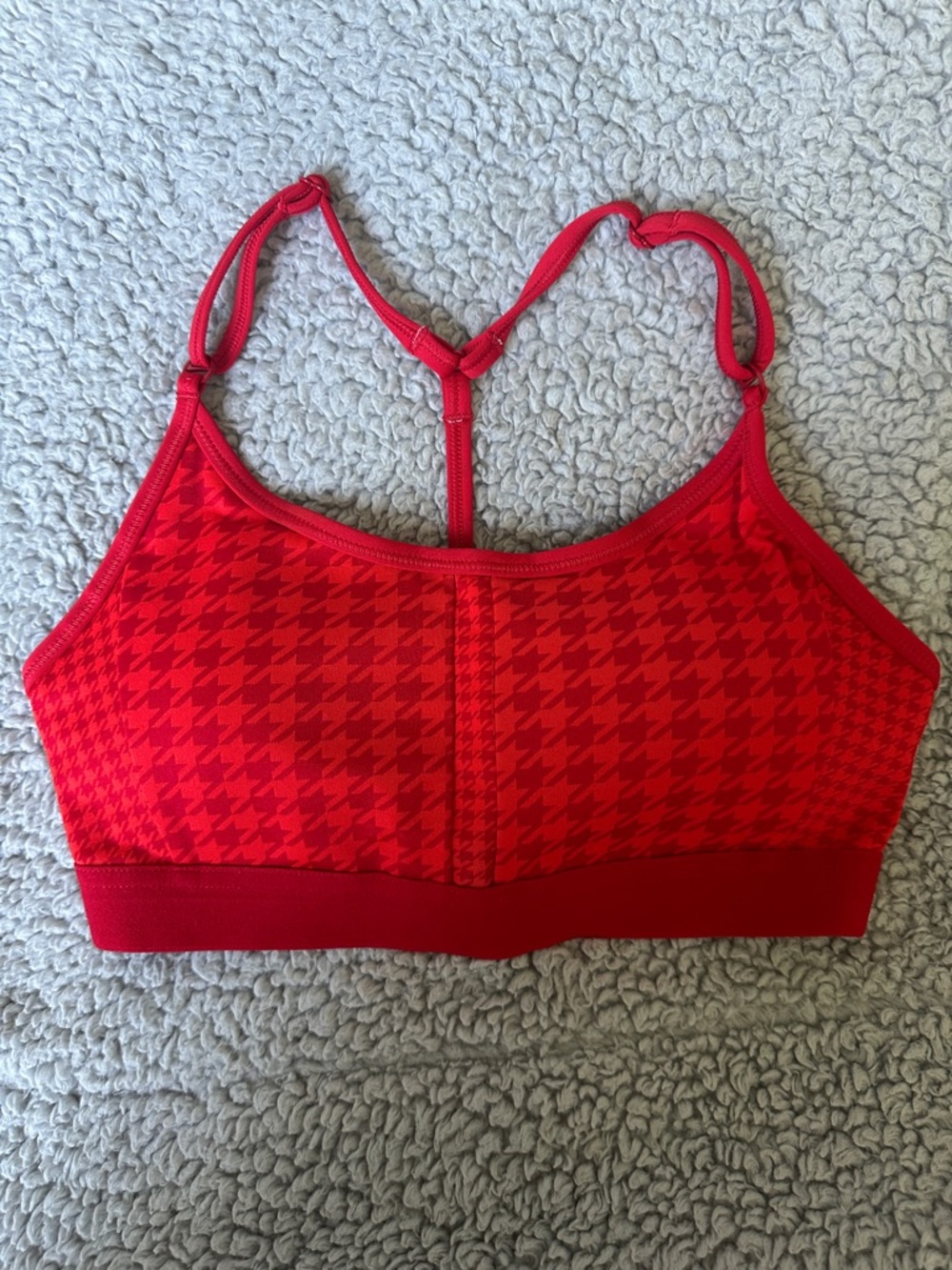 Nike Red Houndstooth Sports Bra